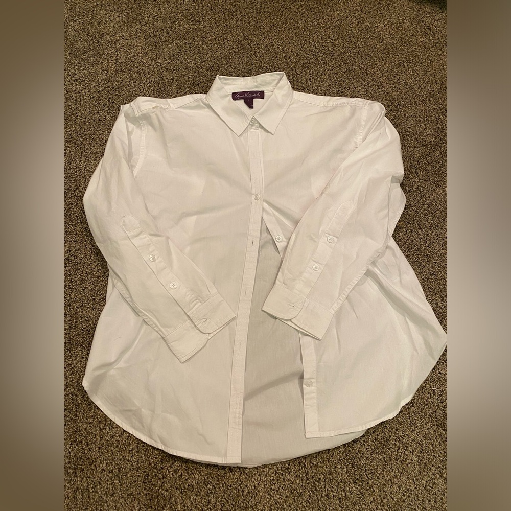 White Collared Button Down Blouse